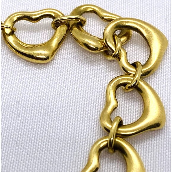 SOLD!!! Tiffany & Co Elsa Peretti Open Heart 18k 750 Bracelet Toggle 7.25" - Picture 4 of 10